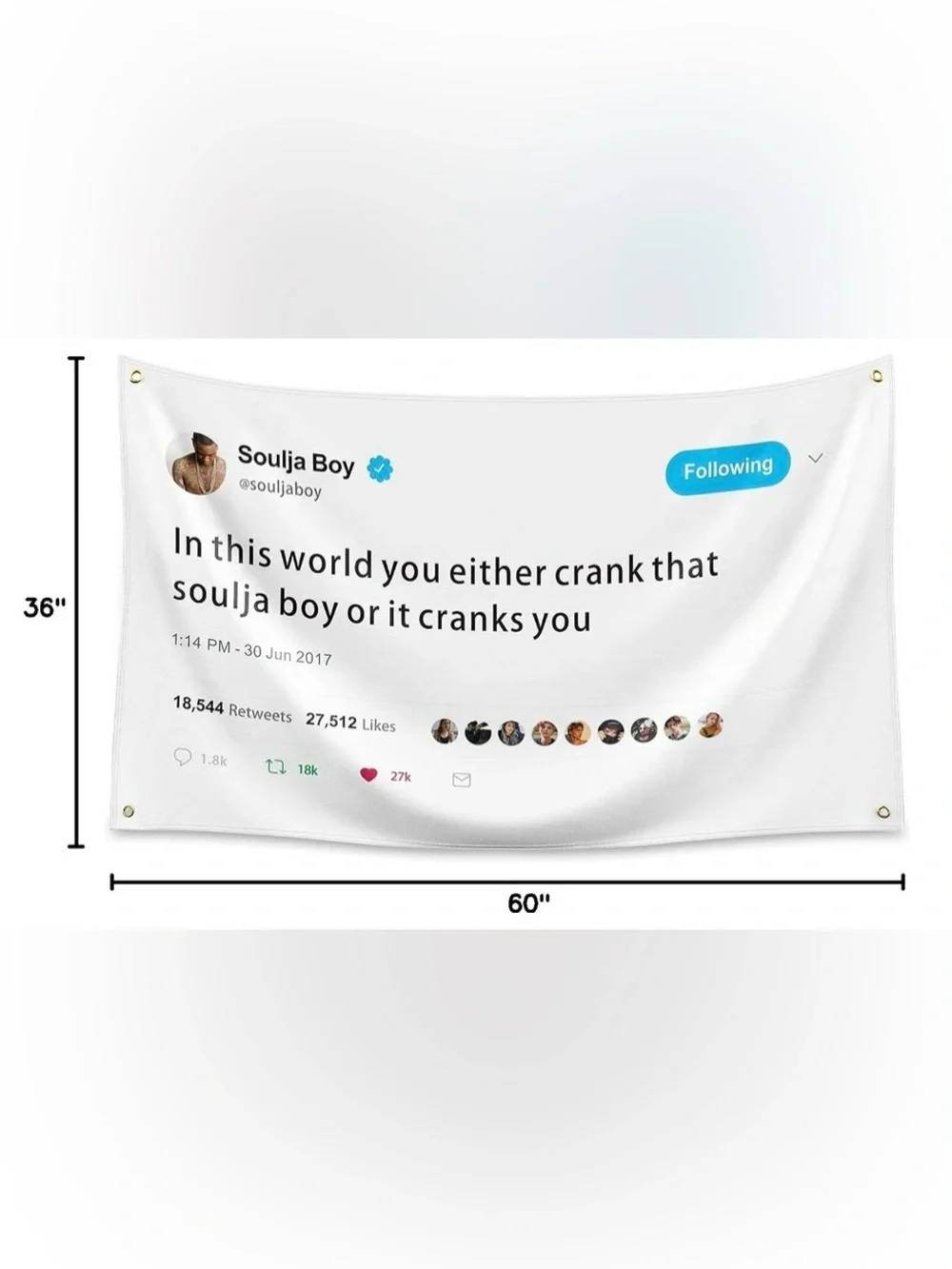 Soulja Boy Tweet Graphic tapestry